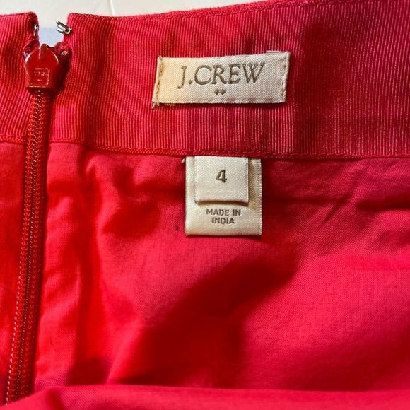 J Crew Bright Pink Daisy Crochet Overlay Mini Pencil Skirt Lined - Picture 3 of 9